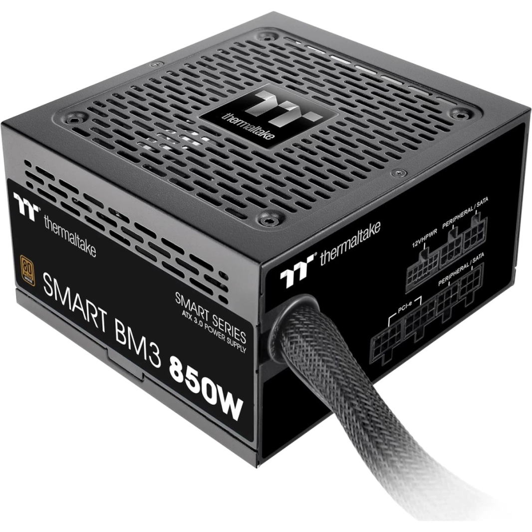 Thermaltake Smart BM3 850W 80Plus Bronze ATX 3.0 & PCIE 5.0 Ready Semi-Modular Power Supply - Black