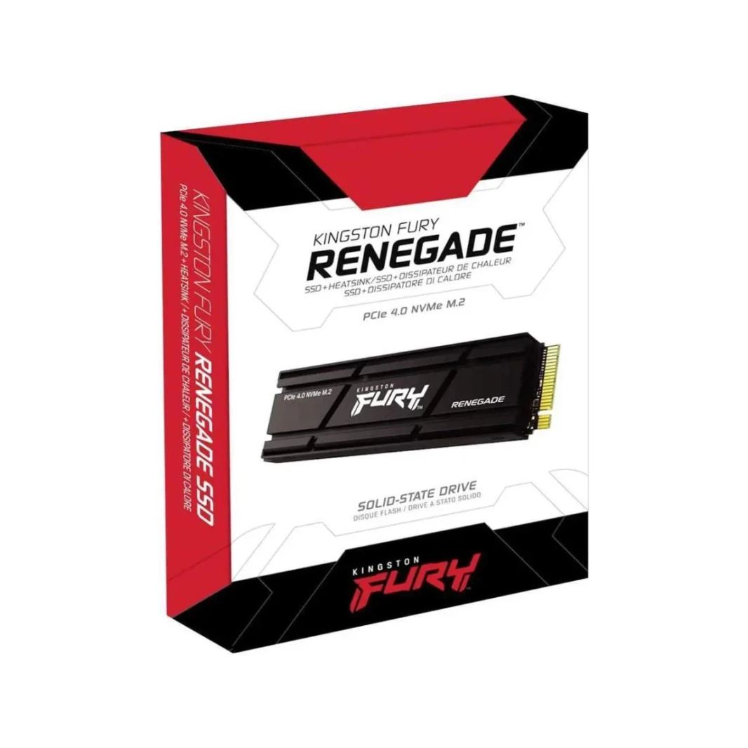 Kingston’s FURY SSD Renegade PCIe 4.0 M.2 NVMe -1000GB | متوافق مع PS5 | بسرعة تصل إلى 7300 ميجابايت/ثانية | مع مشتت حراري