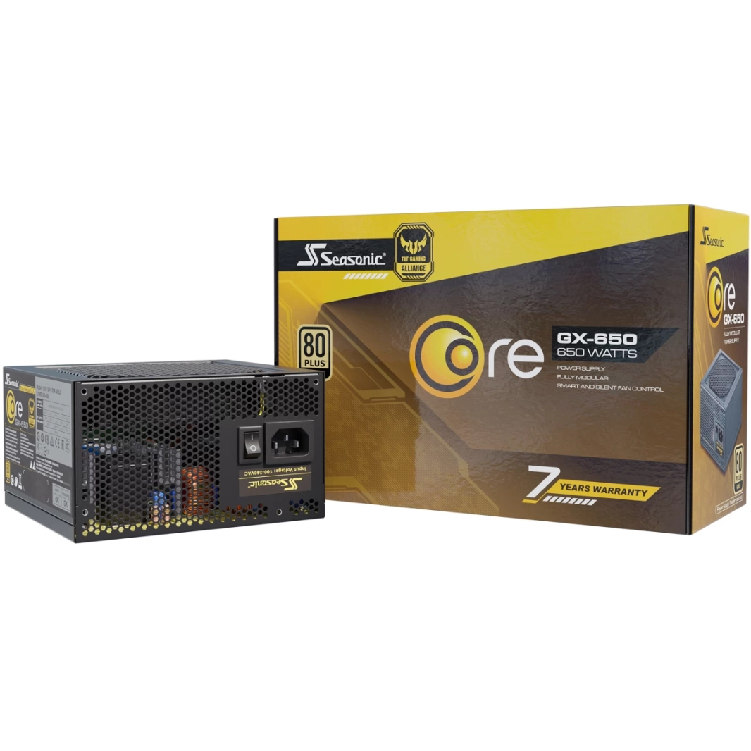 مروحة Seasonic CORE GX-650 650W 80+ Gold كاملة الوحدات مع وضع صامت وتبريد
