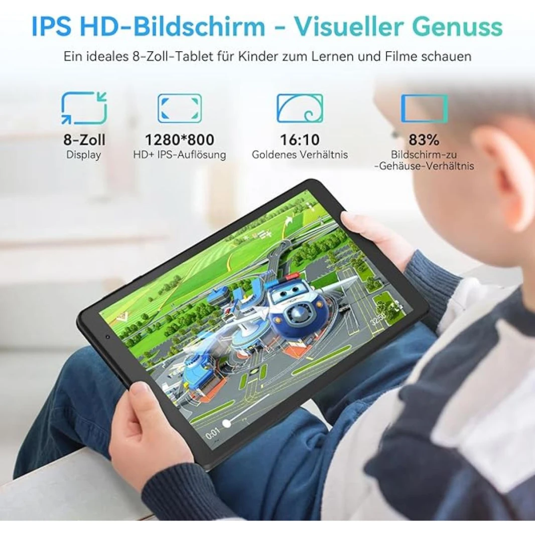 تابلت بلاك فيو تاب 50 واي فاي 8 بوصة HD+ IPS | 4+128 جيجا بايت 5580 مللي أمبير واي فاي 6 تابلت أندرويد - أزرق شفقي