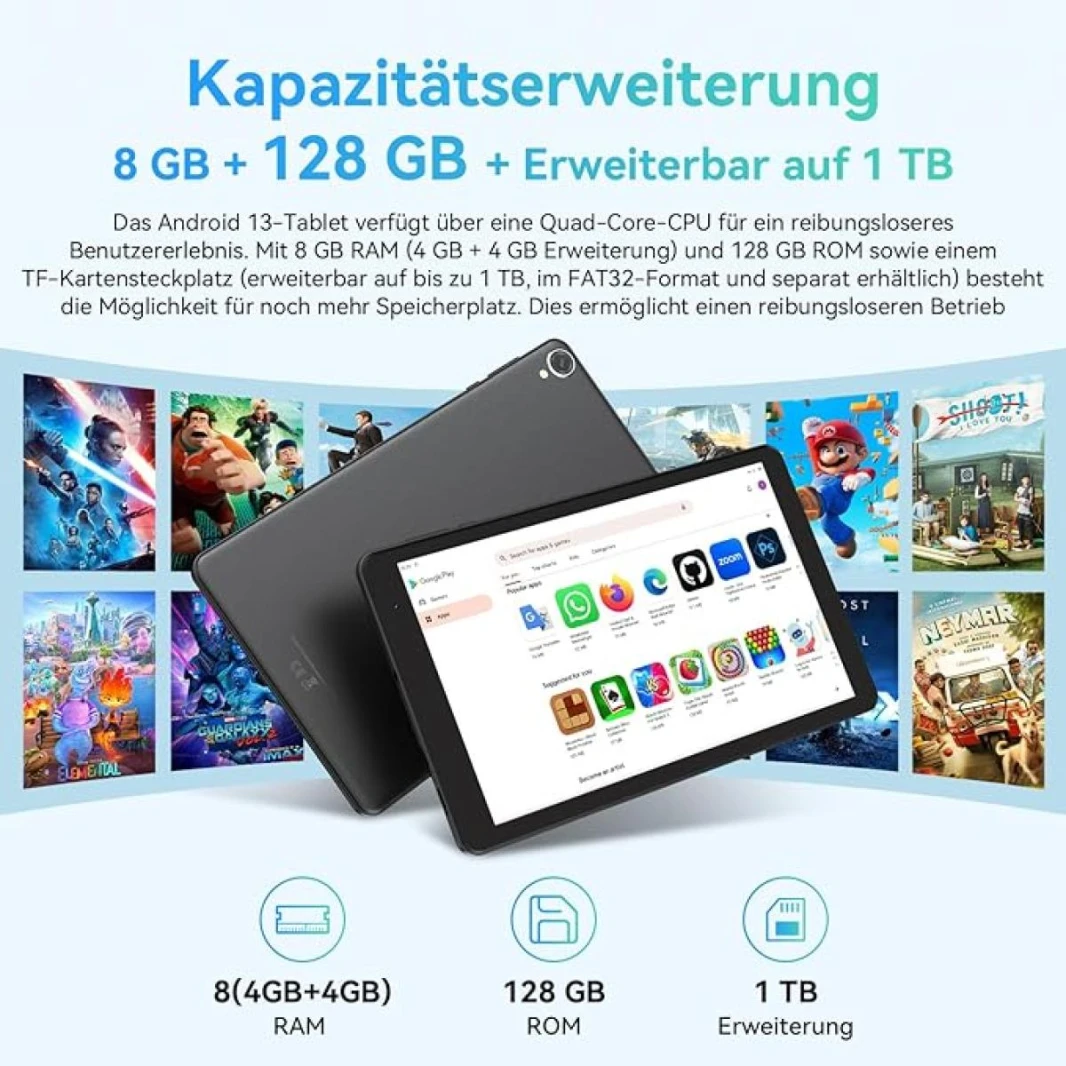 تابلت بلاك فيو تاب 50 واي فاي 8 بوصة HD+ IPS | 4+128 جيجا بايت 5580 مللي أمبير واي فاي 6 تابلت أندرويد - أزرق شفقي