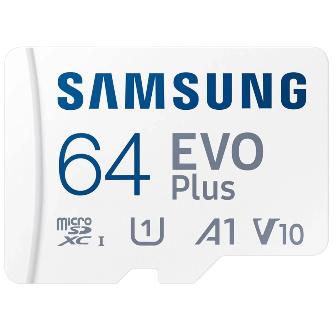 بطاقة ذاكرة سامسونج EVO Plus مع محول SD بسعة 64 جيجابايت Micro SDXC بسرعة تصل إلى 160 ميجابايت/ثانية لأجهزة الألعاب والأجهزة اللوحية والهواتف الذكية التي تعمل بنظام Android