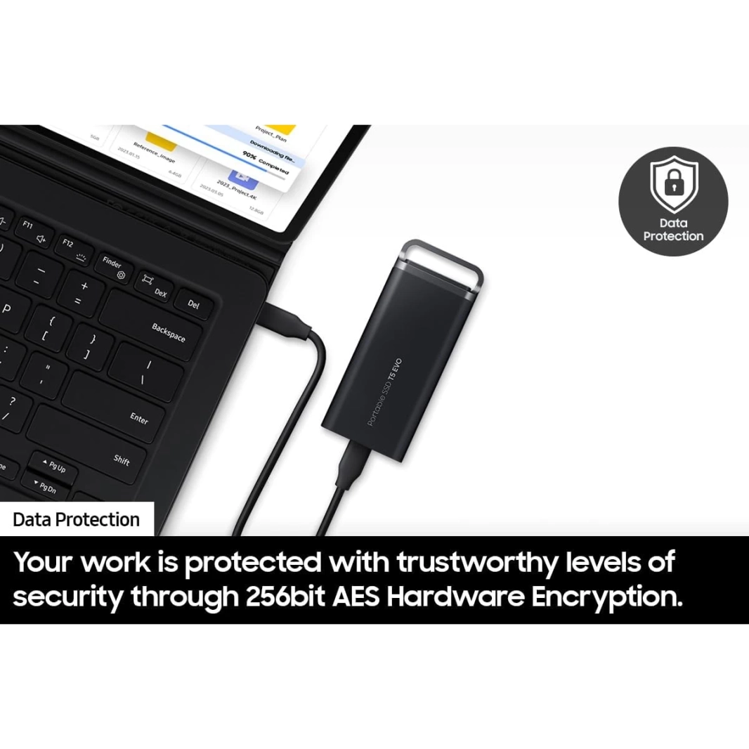 SAMSUNG T5 EVO 2TB Portable External SSD USB 3.2 Gen 1 Seq. Read Speeds Up to 460MB/s For Gaming & Content Creation - Black