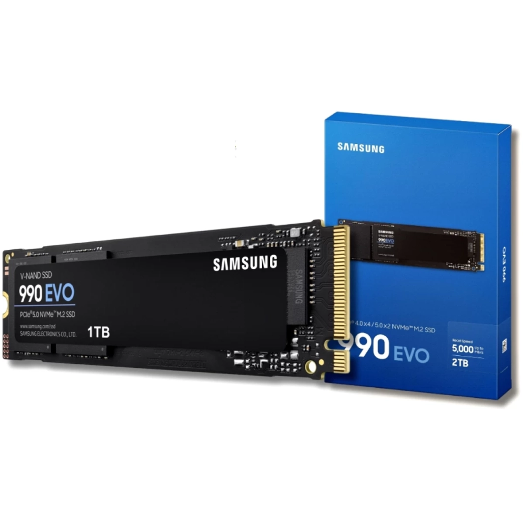 SAMSUNG SSD 990 EVO 2TB PCIe 5.0 M.2 2280 Seq بسرعات قراءة تصل إلى 5000 ميجابايت/ثانية مع كفاءة الطاقة والتحكم الحراري الذكي