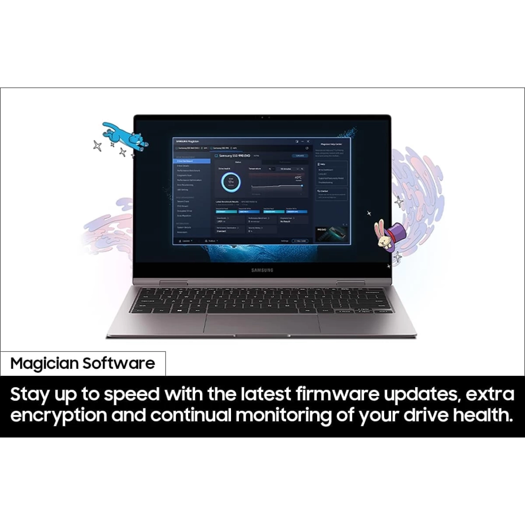 SAMSUNG SSD 990 EVO 2TB PCIe 5.0 M.2 2280 Seq بسرعات قراءة تصل إلى 5000 ميجابايت/ثانية مع كفاءة الطاقة والتحكم الحراري الذكي
