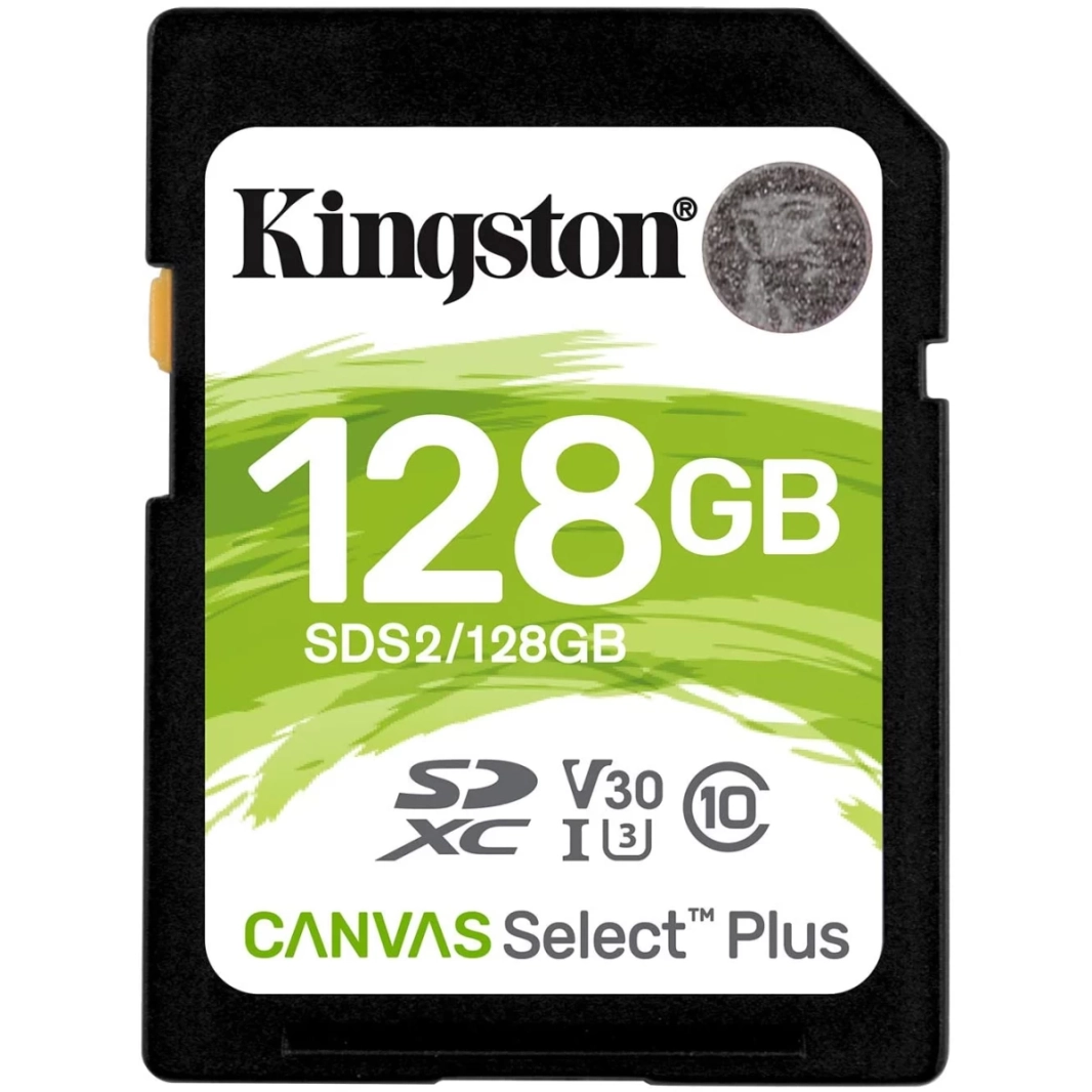 بطاقة ذاكرة Kingston 128 جيجا بايت SDHC Canvas Select Plus Class 10 UHS-I U1 V10