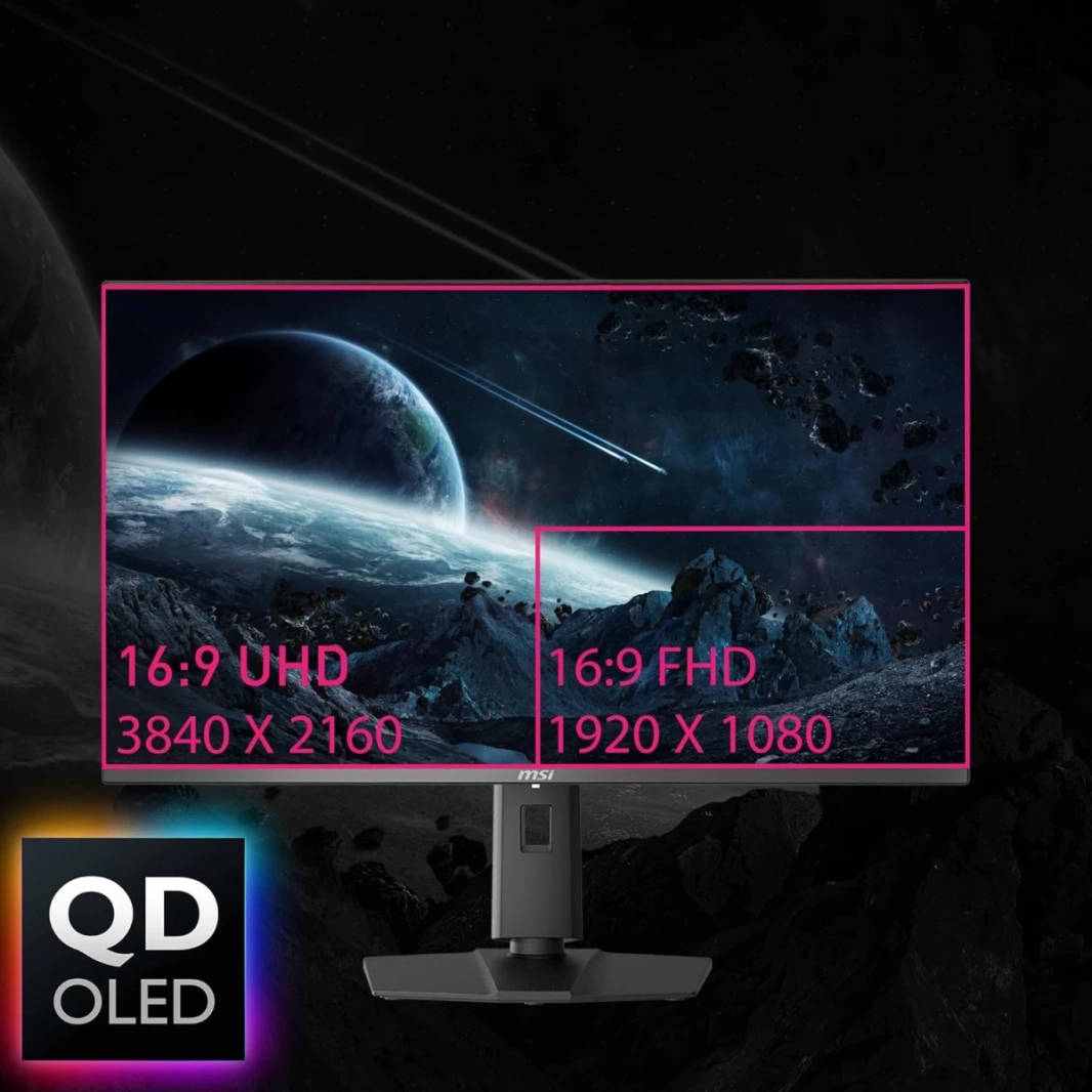 شاشة MSI MPG 321URX مقاس 32 بوصة QD-OLED مضادة للانعكاس بدقة 4K بمعدل تحديث 240 هرتز ووقت استجابة 0.03 مللي ثانية وتقنية HDR400 OLED Care 2.0 ومنفذ HDMI 2.1 Type-C بقدرة 90 وات وتقنية PD AMD FreeSync™