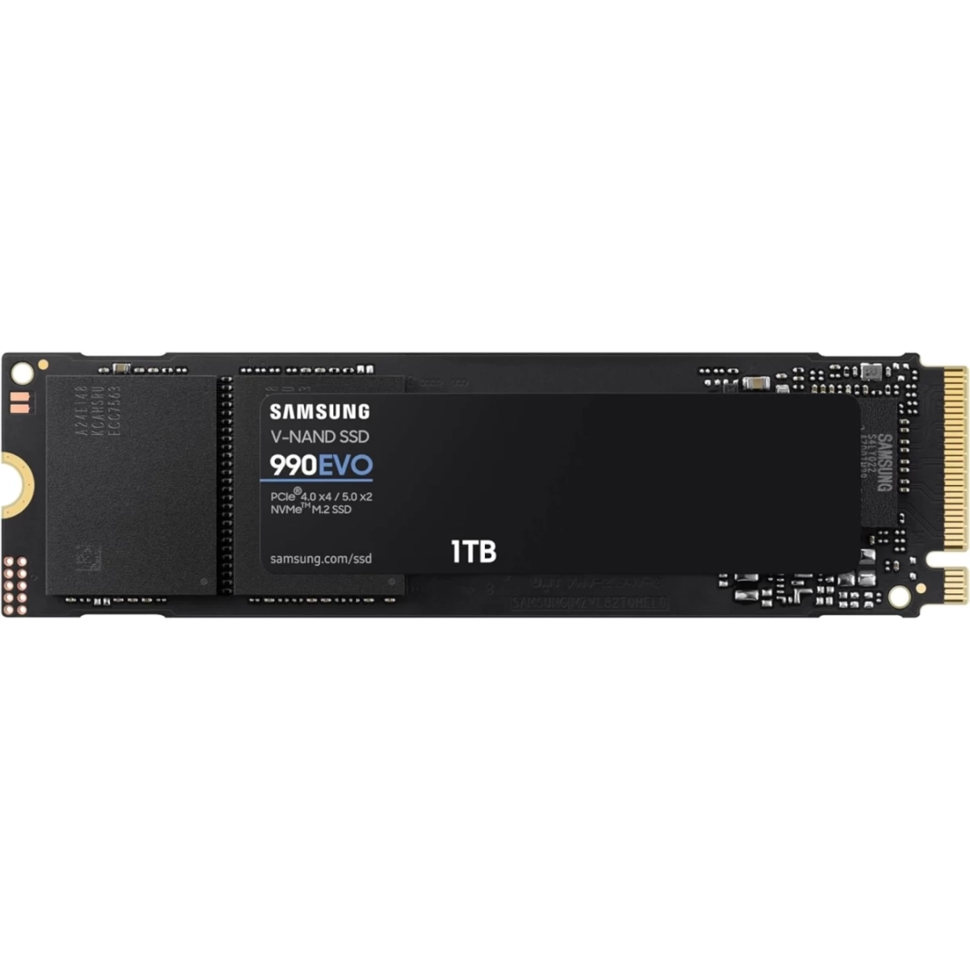 SAMSUNG SSD 990 EVO 1TB PCIe 5.0 M.2 2280 Seq سرعات قراءة تصل إلى 5000 ميجابايت/ثانية مع كفاءة الطاقة والتحكم الحراري الذكي