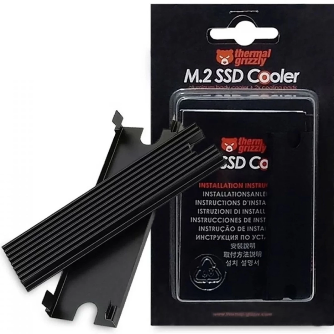 مبرد Thermal Grizzly NVMe M.2 SSD مع لوحين حراريين لتبريد SSD ومبرد M.2 السلبي للتخلص من انخفاض السرعة في M.2 2280 SSD