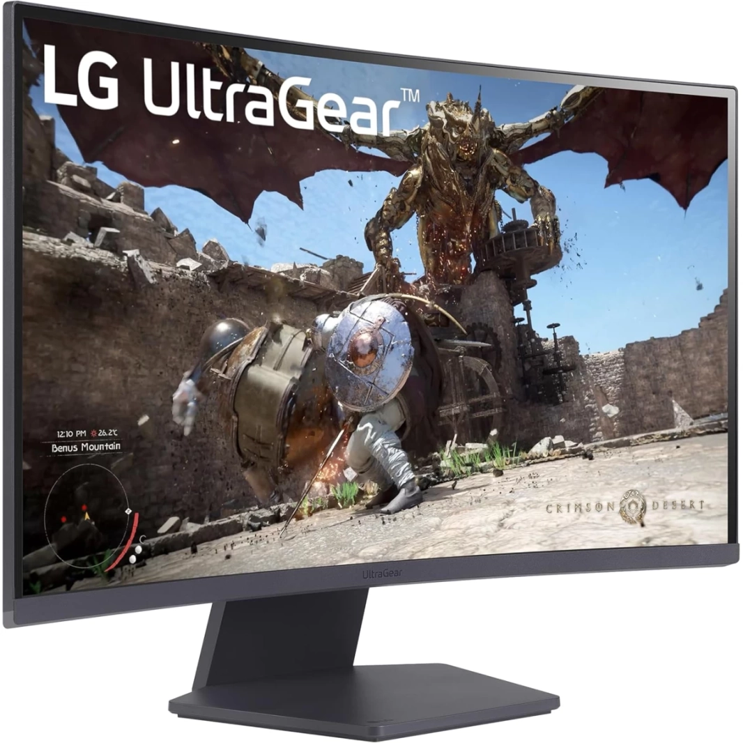 شاشة LG UltraGear 32GS60QC مقاس 32 بوصة منحنية 1000R 2K QHD بمعدل تحديث 180 هرتز ووقت استجابة 1 مللي ثانية وتقنية HDR 10 sRGB ونسبة 99% وتقنية AMD FreeSync وتصميم بدون حدود مع منفذي HDMI ومنفذ Display