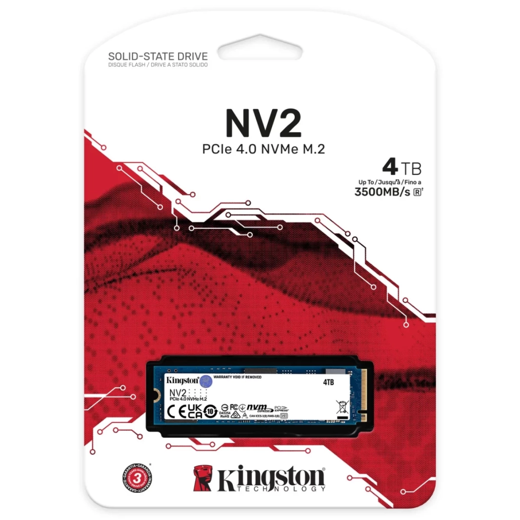 Kingston NV2 4TB M.2 2280 NVMe PCIe 4.0 SSD داخلي يصل إلى 3500 ميجابايت/ثانية
