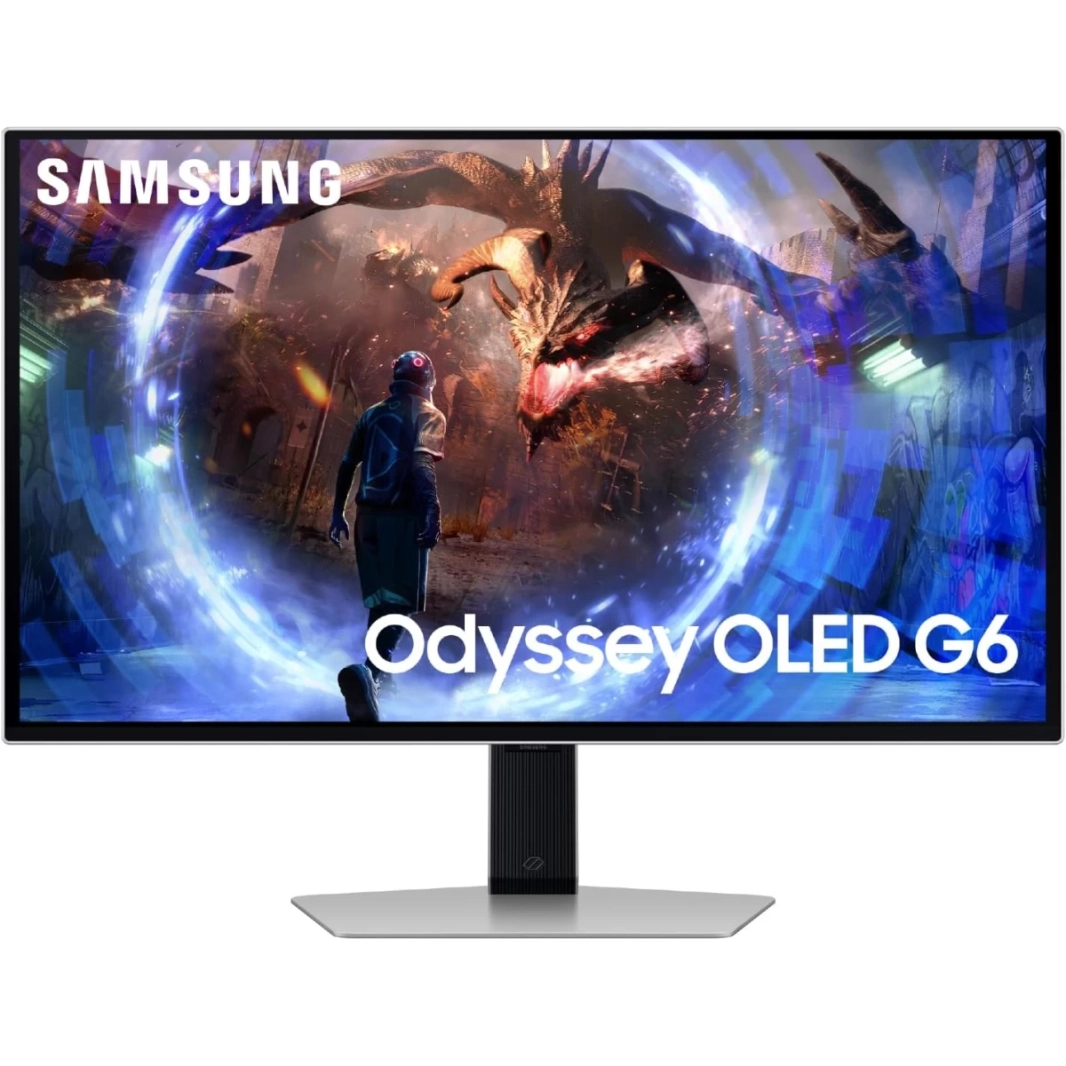 شاشة SAMSUNG Odyssey G6 (G60SD) مقاس 27 بوصة OLED 2K QHD 360 هرتز 0.03 مللي ثانية HDR10+ AMD FreeSync مضادة للتوهج معدنية أنيقة HDMI 2.1 مع حامل قابل للتعديل