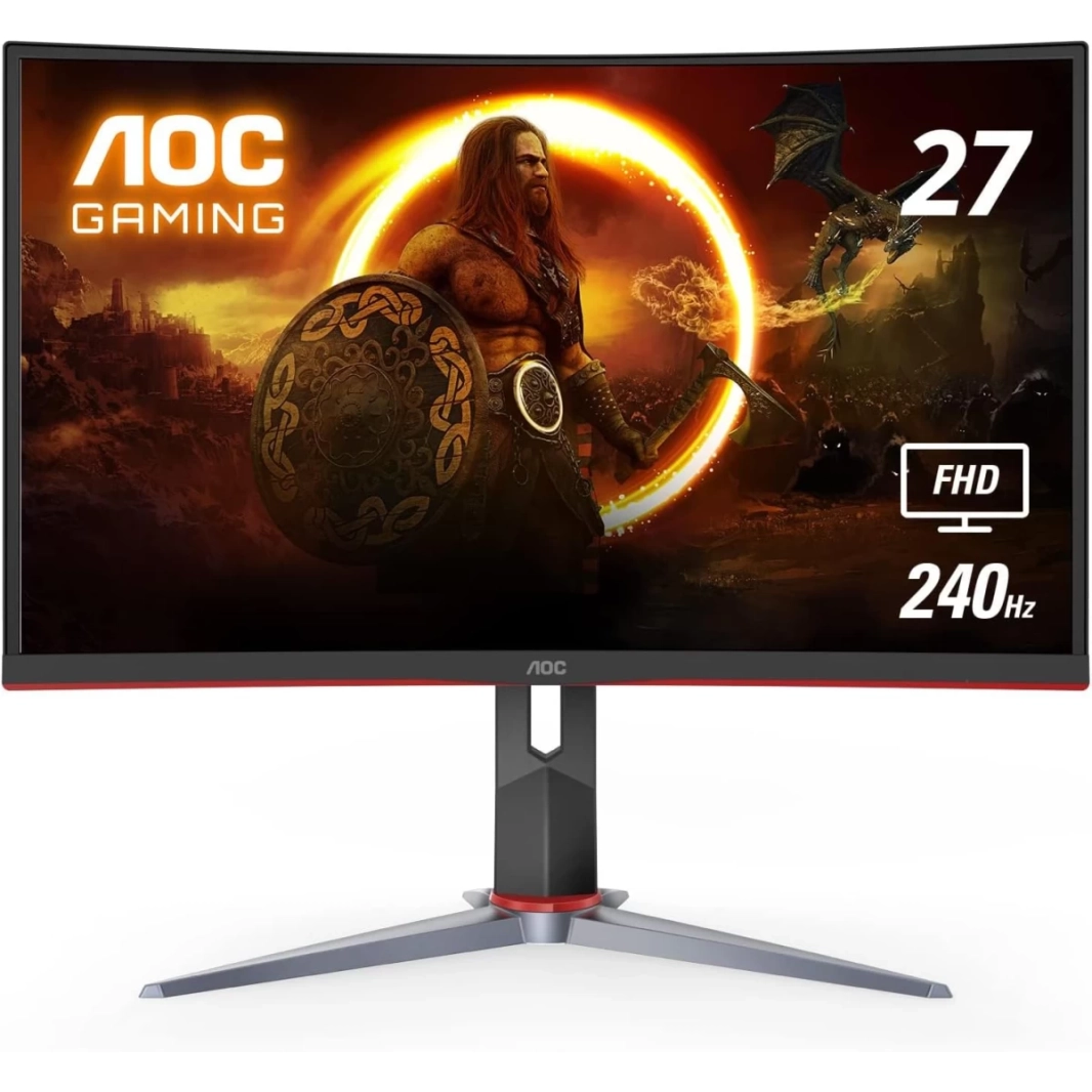 AOC C27G2Z 27" Curved 1500R Frameless 240Hz Ultra-Fast 0.5ms sRGB 120% Height Adjustable Freesync  w/ 2x HDMI 2.0 & DisplayPort