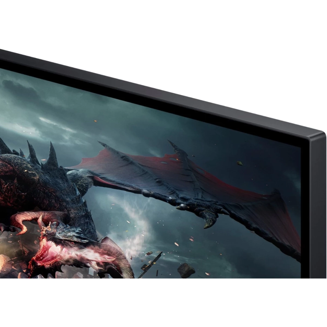 شاشة سامسونج الجديدة Odyssey G5 (G50D) مقاس 32 بوصة IPS 2K HDR400 بمعدل تحديث 180 هرتز ووقت استجابة 1 مللي ثانية وتقنية AMD FreeSync مع حامل قابل للتعديل - أسود