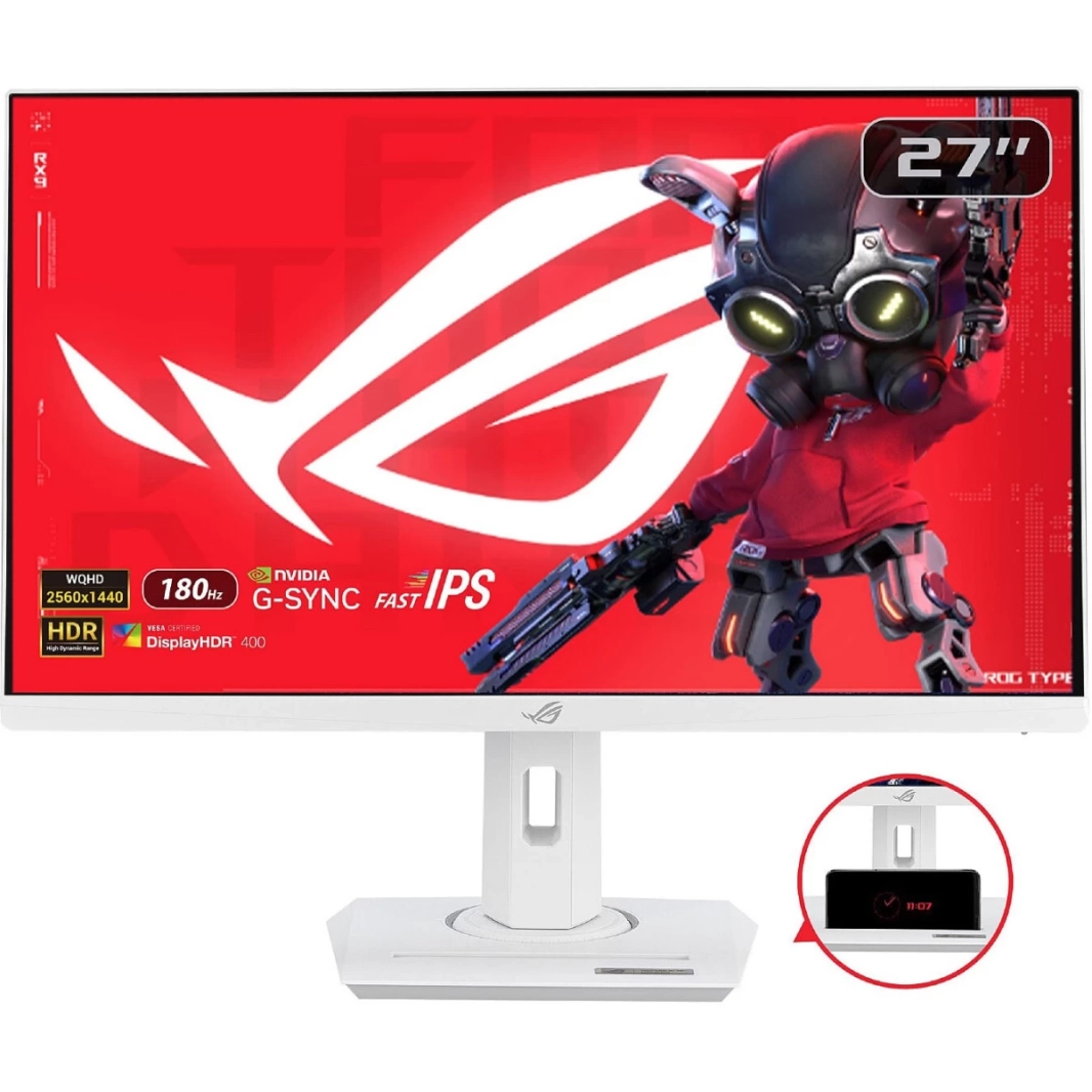 شاشة ASUS ROG Strix XG27ACS مقاس 27 بوصة بدقة 2K وسرعة IPS 180 هرتز ووقت استجابة 1 مللي ثانية وHDR400 و133% sRGB وتقنية Extreme Low Motion Blur Sync وG-Sync ومتوافقة مع USB C وDisplayWidget ومقبس ثلاث