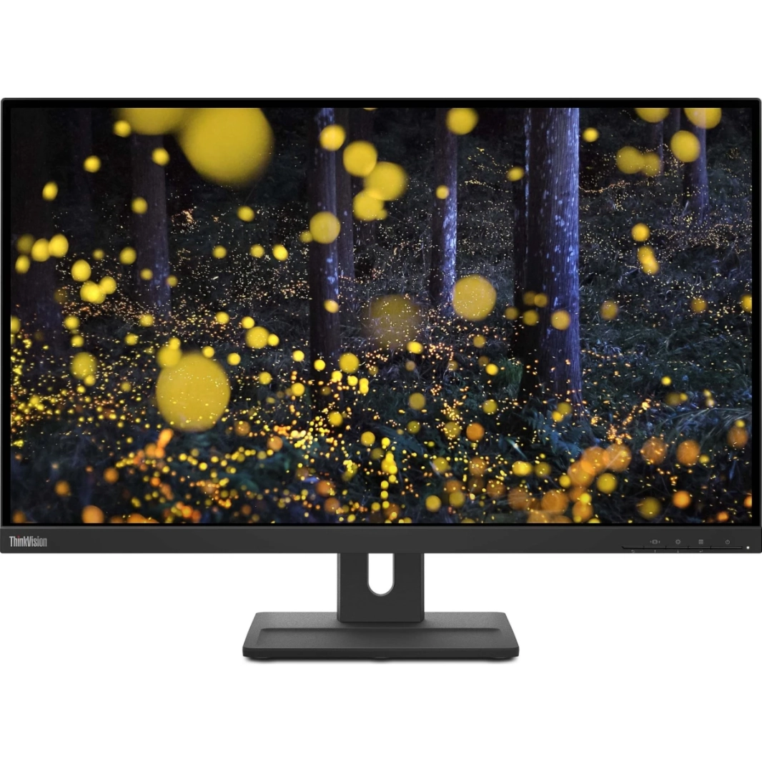 شاشة ThinkVision E27q-20 مقاس 27 بوصة IPS QHD 75Hz Businesses Class 99% sRGB 350 cd/m² HDMI ومنفذ عرض مع حامل ومكبرات صوت قابلة للتعديل، باللون الأسود