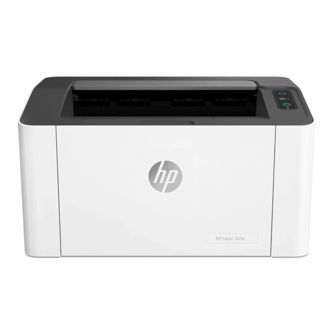 طابعة ليزر HP 107w بدقة 1200 × 1200 نقطة في البوصة، A4، 21 صفحة في الدقيقة، طباعة مزدوجة يدويًا، جاهزة للشبكة، Wi-Fi