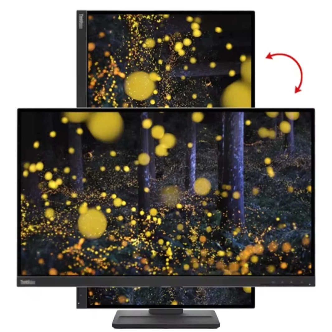 شاشة ThinkVision E27q-20 مقاس 27 بوصة IPS QHD 75Hz Businesses Class 99% sRGB 350 cd/m² HDMI ومنفذ عرض مع حامل ومكبرات صوت قابلة للتعديل، باللون الأسود