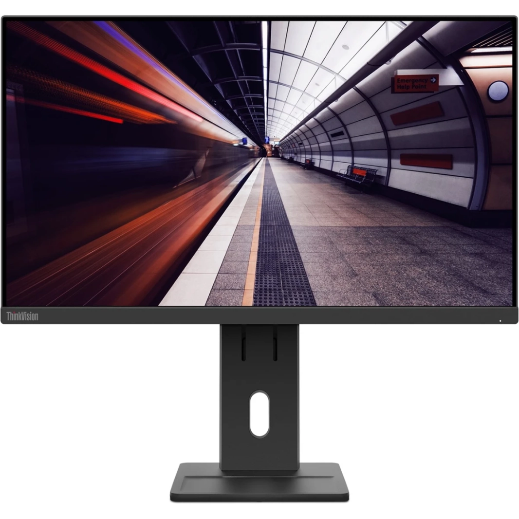 شاشة Lenovo ThinkVision E24-30 مقاس 24 بوصة IPS Full HD بمعدل تحديث 100 هرتز و99% من ألوان sRGB صغيرة تدعم VGA وHDMI وDisplayPort مع مكبرات صوت وحامل قابل للتعديل - أسود