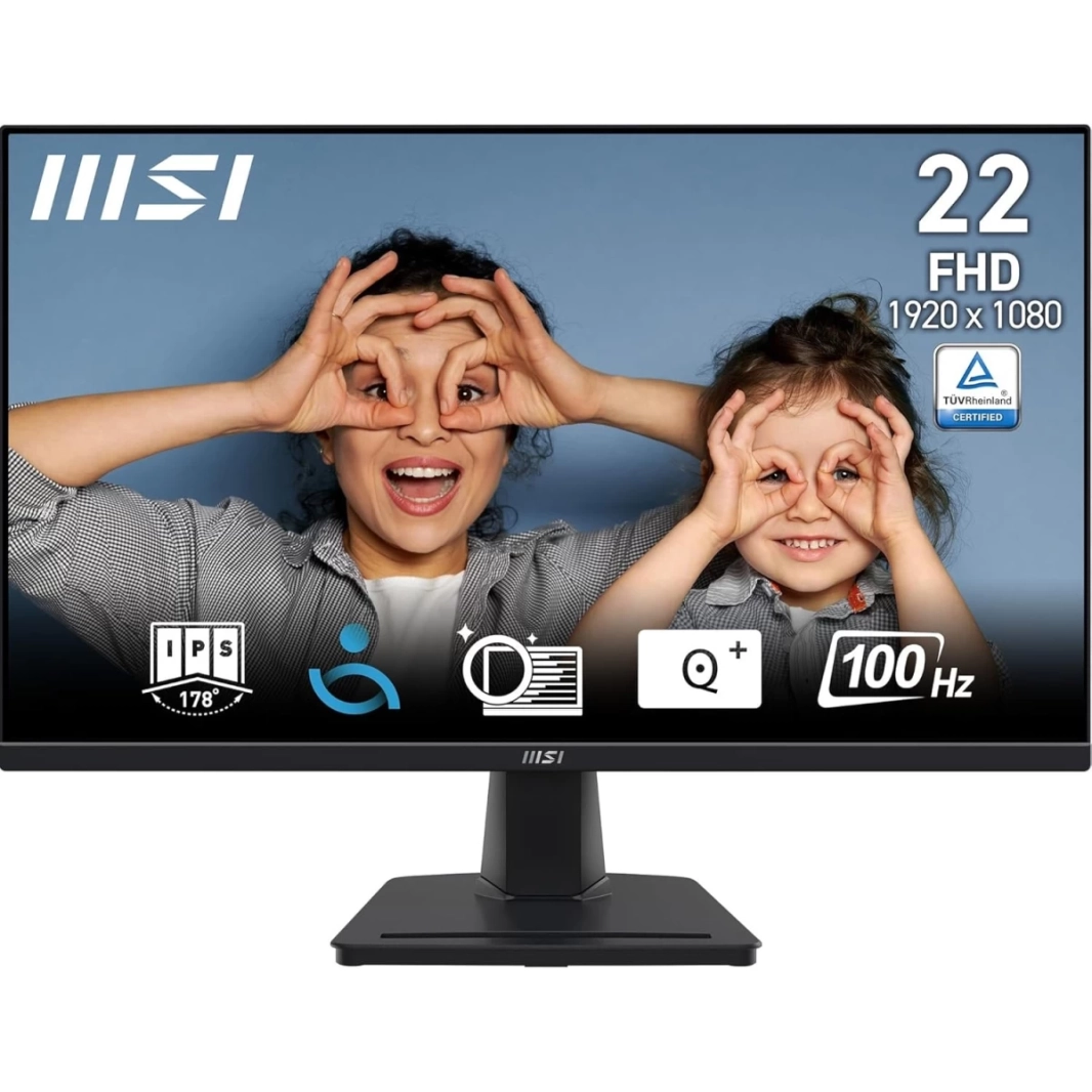 MSI PRO MP225 22" IPS Full HD 100Hz 1ms EyesErgo Anti-Flicker Less Blue Light w/ HDMI & VGA Interface - Black
