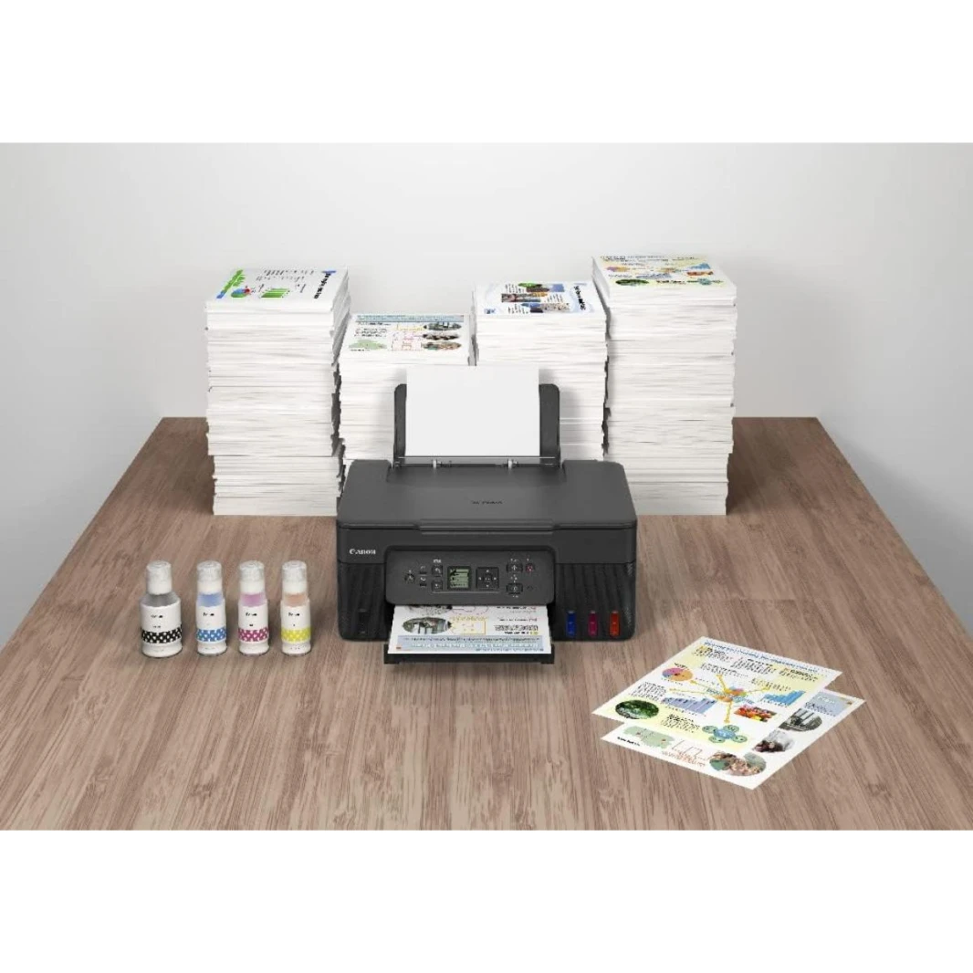 طابعة Canon PIXMA G3470 Series MegaTank اللاسلكية تطبع 6000 صفحة بالحبر الأسود (7600 في الوضع الاقتصادي) و7700 صفحة بالحبر الملون (8000 في الوضع الاقتصادي)