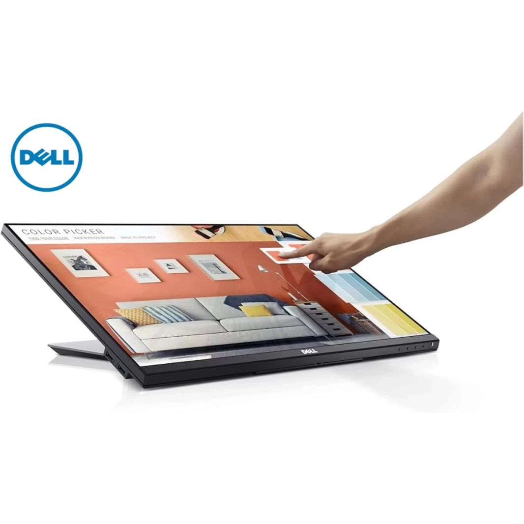 حامل مفصلي بشاشة عرض Dell Professional P2424HT مقاس 24 بوصة بتقنية IPS تعمل باللمس بدقة عالية كاملة مع إمكانية اتصال واسعة النطاق (منفذ العرض، HDMI، USB C، موزع USB) مع مكبرات صوت