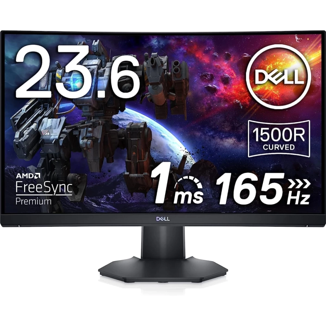 Dell S2422HG 24” Curved 1500R Full HD 165Hz 1.0 ms AMD FreeSync Premium 2x HDMI 2.0 99% sRGB Adjustable Stand - Black