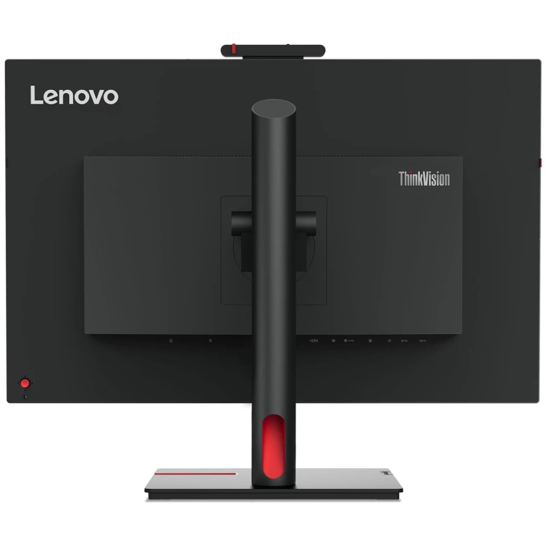 شاشة مؤتمرات Lenovo ThinkVision T27hv-30 مقاس 27 بوصة IPS 2K 74Hz مع حامل قابل للتعديل وكاميرا ويب 5 ميجا بكسل IR+RGB ومكبرات صوت وميكروفون مع HDMI 2.1 وDP وUSB C وUSB Hub