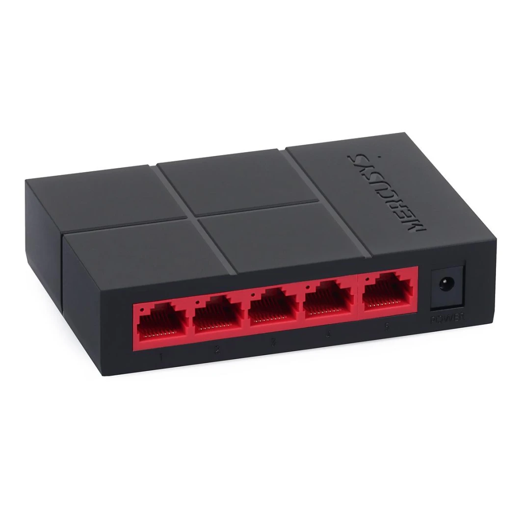 محول سطح المكتب MERCUSYS 5 منافذ 10/100/1000 ميجابايت في الثانية MS105G - ls108g