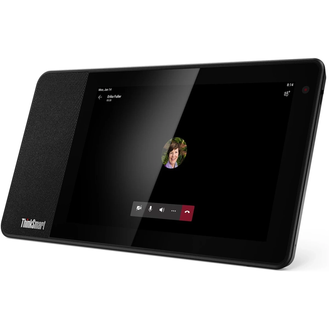جهاز مؤتمرات الفيديو الذكي Lenovo ThinkSmart View Wifi 8" HD بشاشة تعمل باللمس مع نظام صوت مدمج وكاميرا ذكية (لـ ZOOM فقط) - أسود