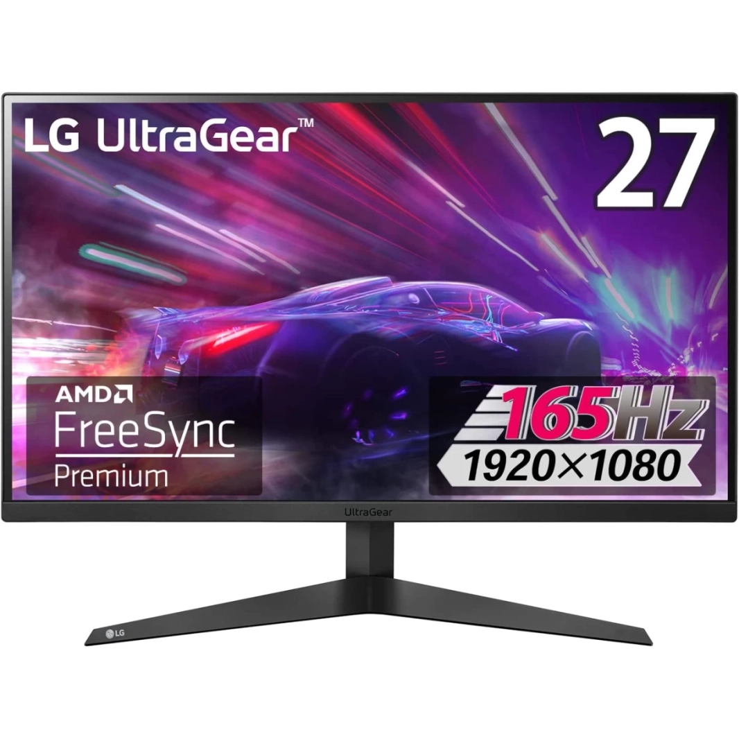 شاشة LG 27GQ50F-B UltraGear مقاس 27 بوصة عالية الدقة 165 هرتز ومدة استجابة 1 مللي ثانية لتقليل ضبابية الحركة AMD FreeSync Premium - أسود