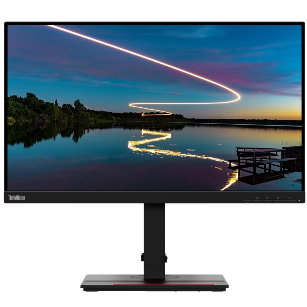حامل قابل للتعديل لشاشة Lenovo ThinkVision T24m-29 مقاس 24 بوصة IPS Full HD مع قاعدة توصيل USB ومكبرات صوت - أسود