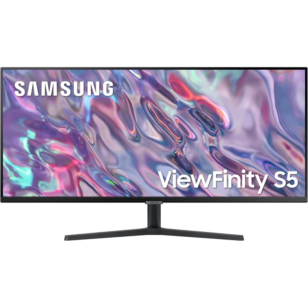 شاشة Samsung ViewFinity S5 UltraWide WQHD 100Hz HDR10 FreeSync مقاس 34 بوصة من أجل الإنتاجية والمشاهدة الغامرة - أسود