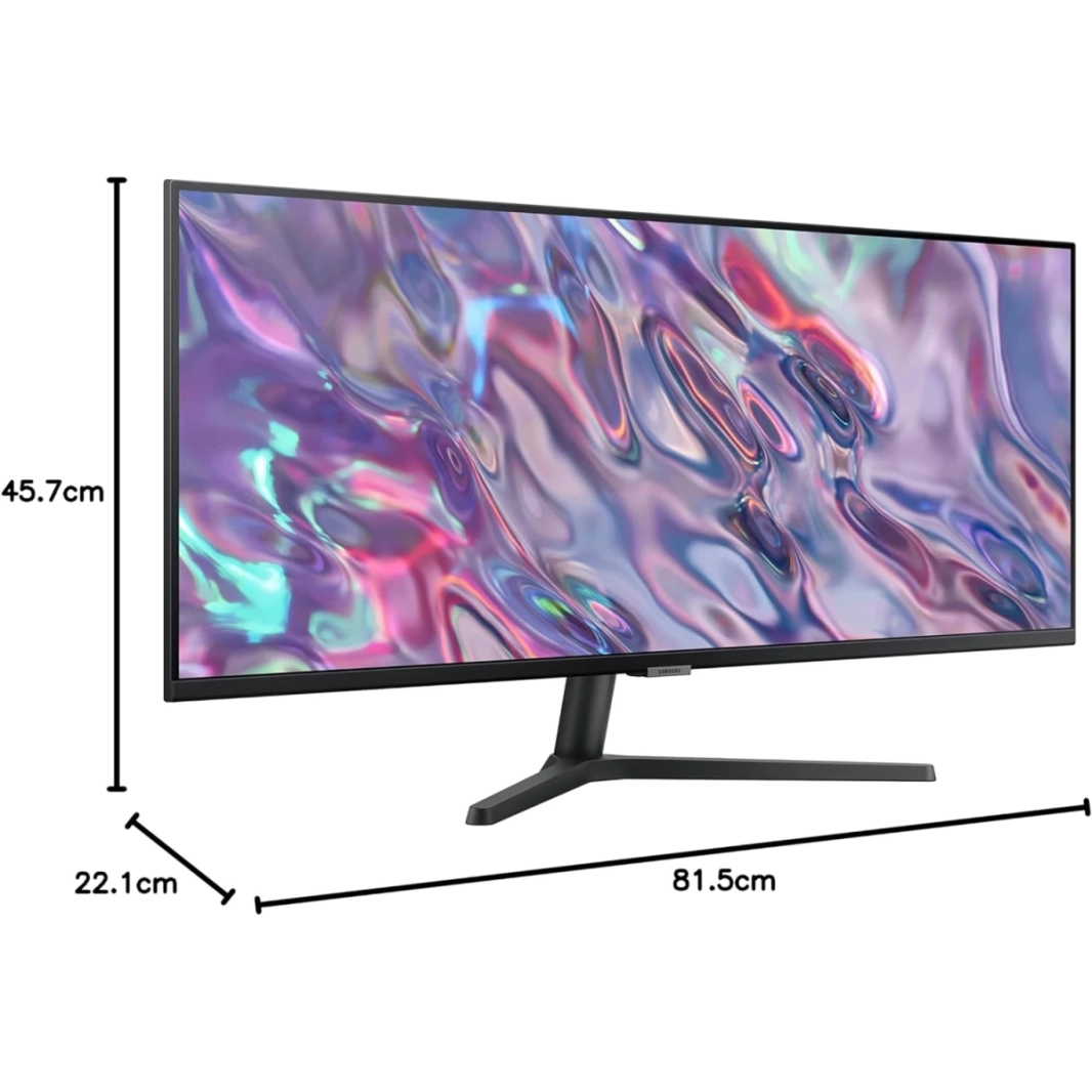 شاشة Samsung ViewFinity S5 UltraWide WQHD 100Hz HDR10 FreeSync مقاس 34 بوصة من أجل الإنتاجية والمشاهدة الغامرة - أسود