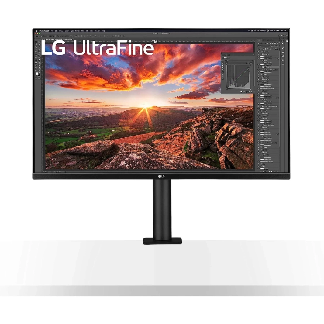 شاشة LG 32UN880-B UltraFine Display Ergo UHD 4K IPS مقاس 32 بوصة مع توافق HDR 10 وتوصيل USB Type-C - أسود