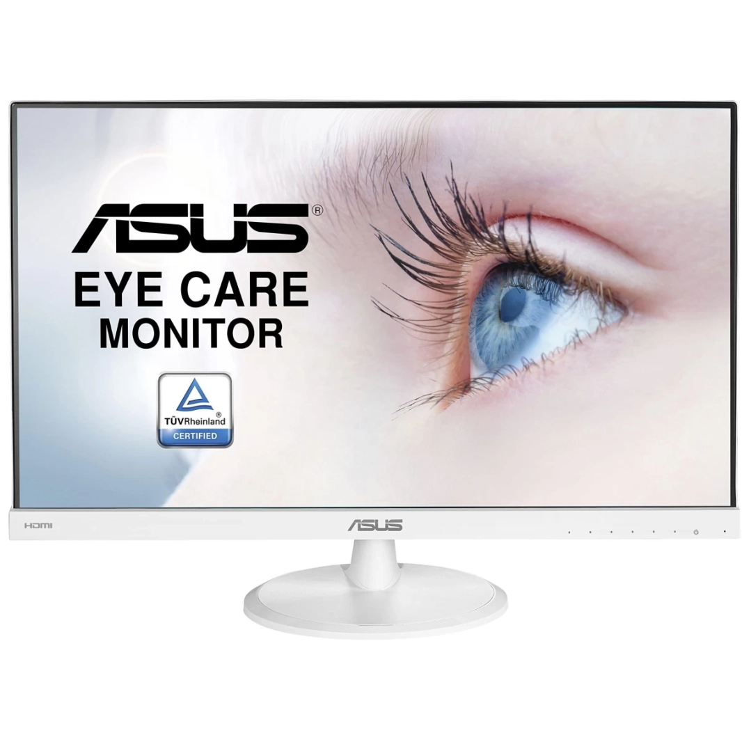 شاشة ASUS VC239HE-W 23 بوصة عالية الدقة بالكامل بدون إطار بتقنية IPS ومرشح الضوء الأزرق الخالي من الوميض وواجهة HDMI وVGA - بيضاء