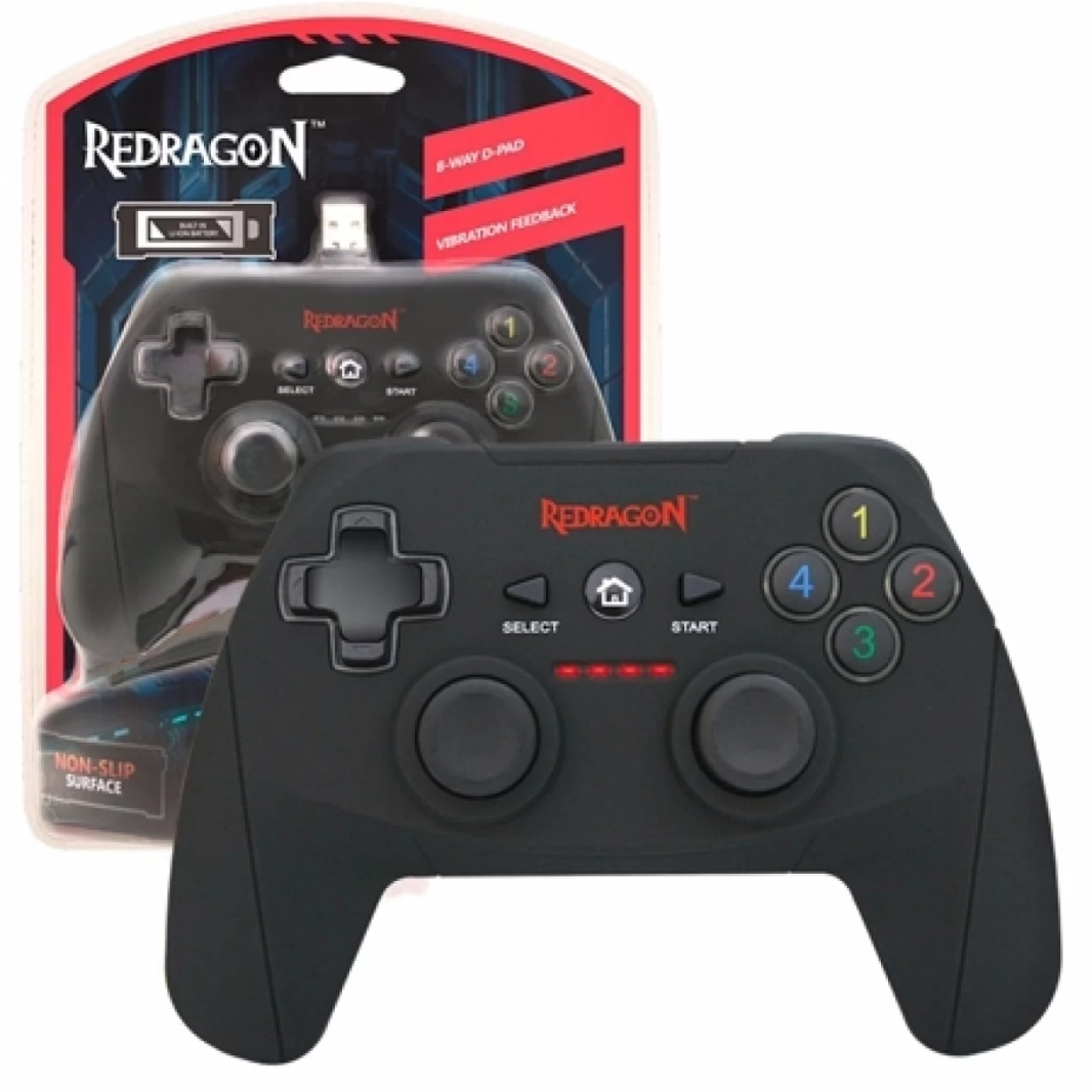 وحدة تحكم ألعاب الكمبيوتر اللاسلكية Redragon HARROW G808 ذات الاهتزاز المزدوج للكمبيوتر الشخصي، PS3، Playstation، Android، Xbox 360