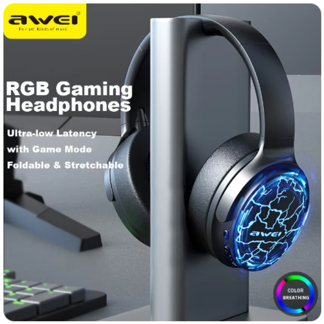 AWEI A780 Pro Wireless Bluetooth Earphones V5.3 For Bass Stereo Sound Headphones Long Battery Time Gaming Headset Gamer with Mic
