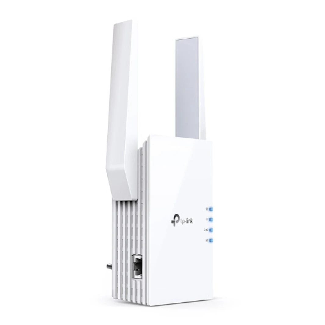 موسع نطاق شبكة Wi-Fi TP LINK AX1800 RE605X، يغطي مساحة تصل إلى 1500 قدم مربع و30 جهازًا، مكرر ثنائي النطاق بسرعة تصل إلى 1.8 جيجابت في الثانية