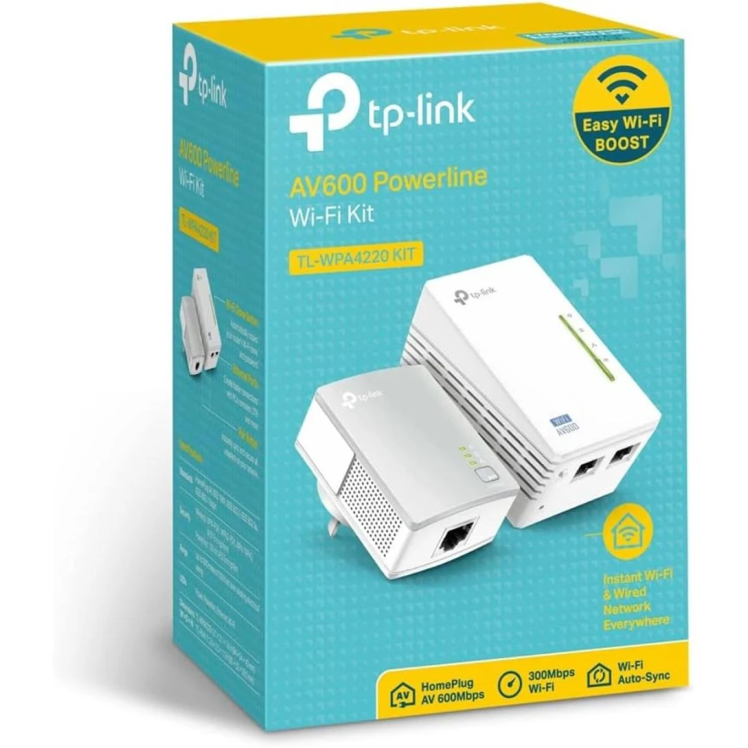 مجموعة أدوات البدء لموسع شبكة Wi-Fi Powerline AV600 بسرعة 300 ميجابت في الثانية