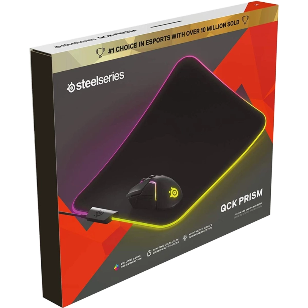SteelSeries 63825 QCK Prism Medium Cloth RGB Mouse Pad