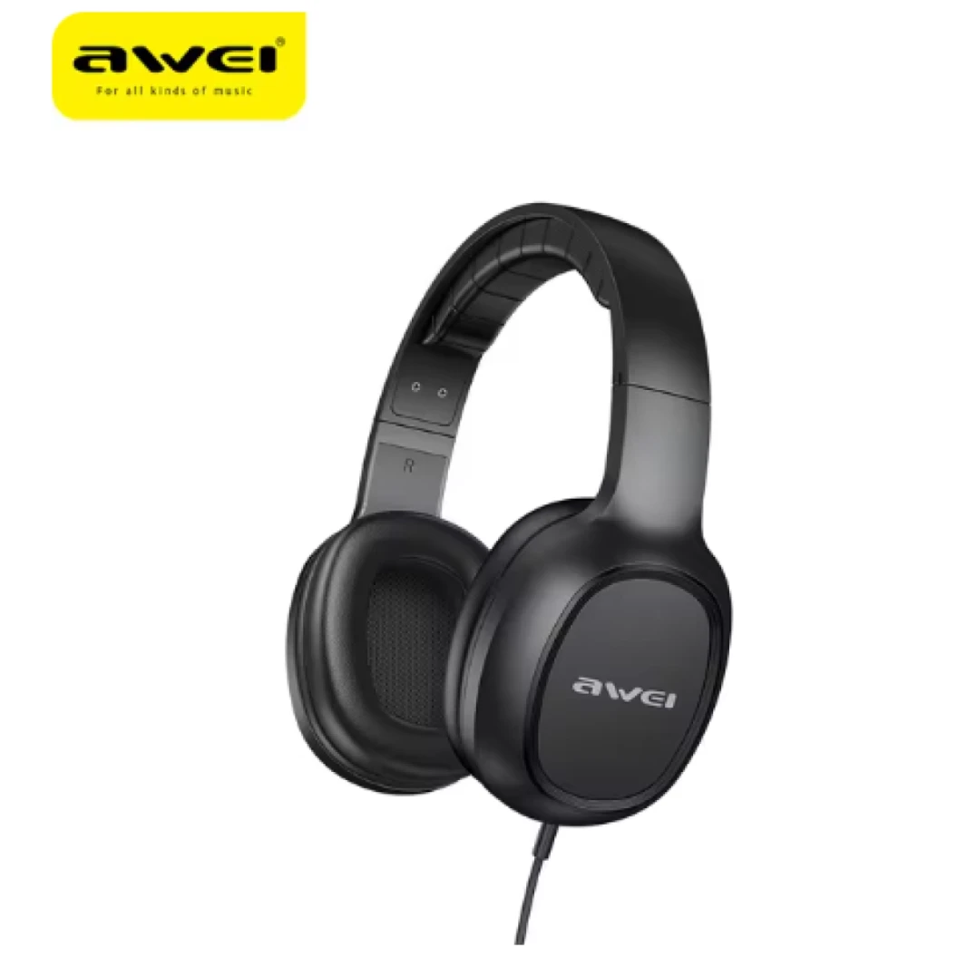 AWEI GM-6 3.5mm Wired Headset With Microphone Stereo Sound Headphone Stretchable For PC Computer Laptop Music Earphone