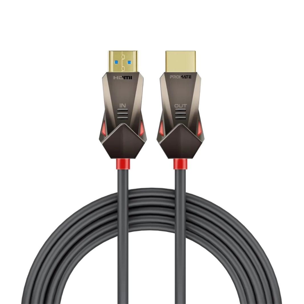 Promate ProLink4K60-15M HDMI 2.0 Cable 4K@60Hz 3D Video Support 18Gbps Bandwidth Ethernet 15M Fiber Optic Cable and Gold-Plated