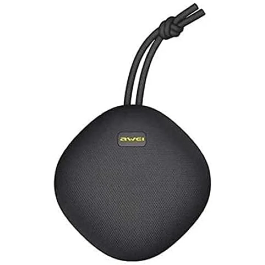 مكبر صوت AWEI Portable Series Mini Wireless مقاوم للماء بقوة 5 وات، سعة البطارية: 800 مللي أمبير - أسود