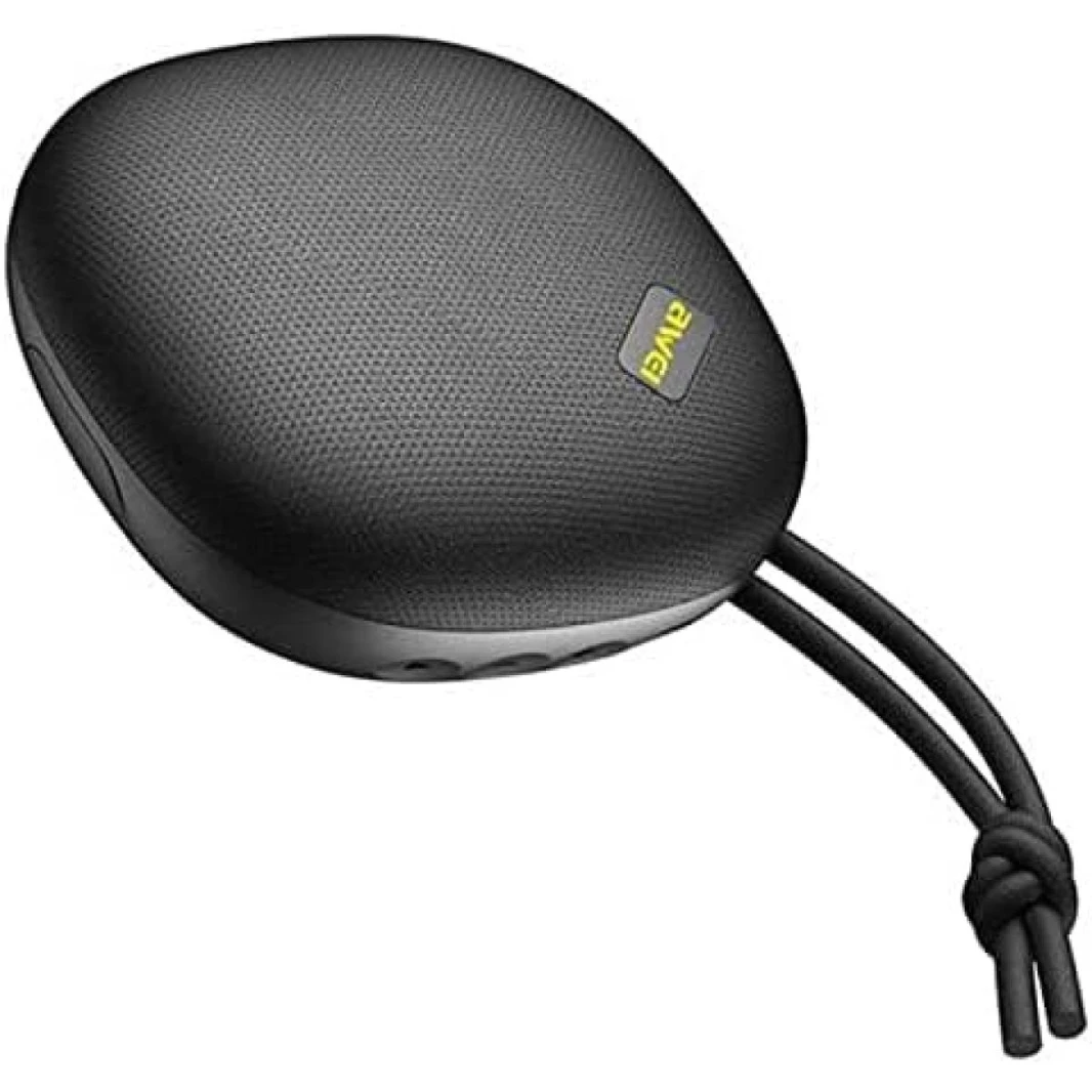 مكبر صوت AWEI Portable Series Mini Wireless مقاوم للماء بقوة 5 وات، سعة البطارية: 800 مللي أمبير - أسود