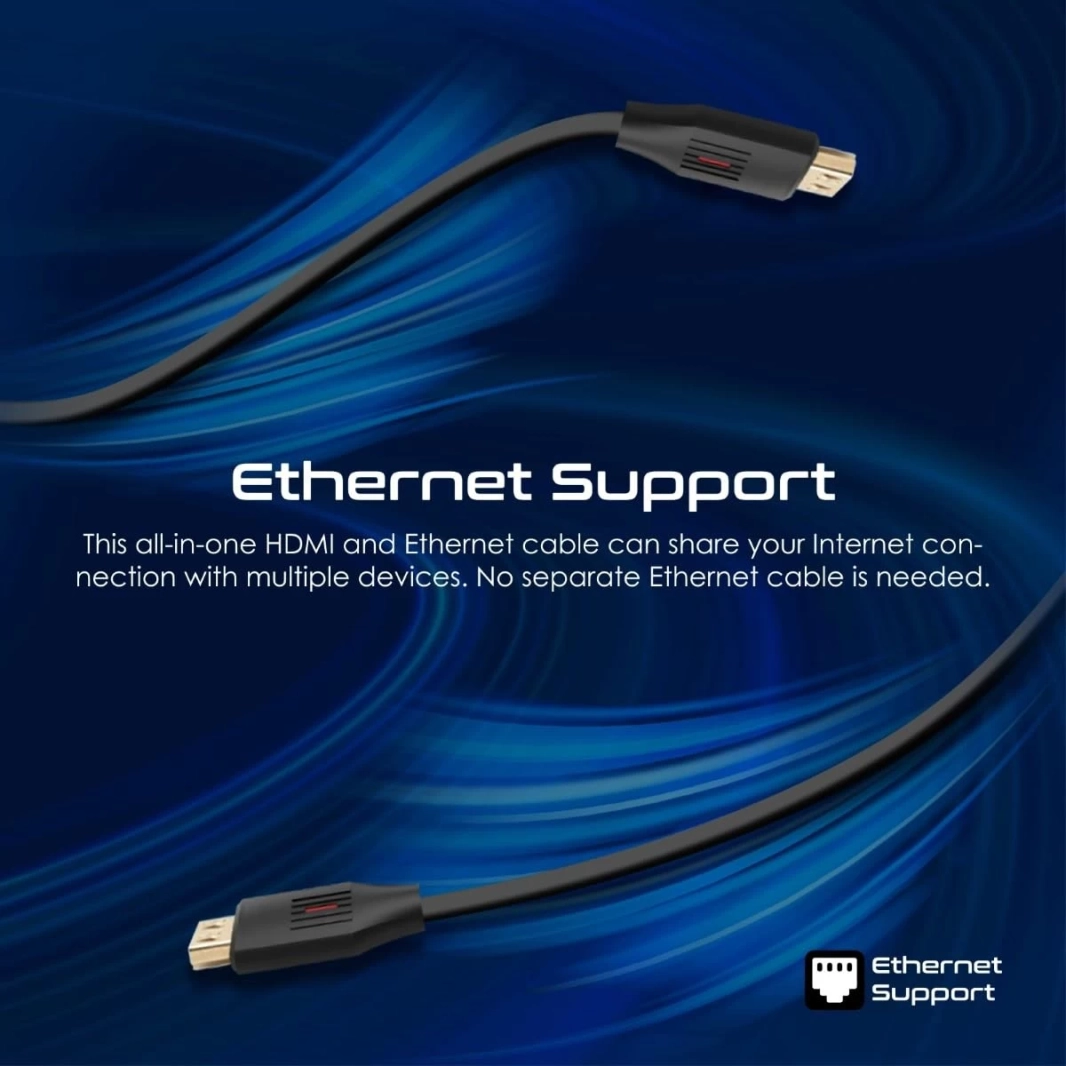 كابل Promate ProLink4K60-500 HDMI 2.0 بدقة 4K@60Hz، بطول 5 أمتار، يدعم عرض النطاق الترددي 18 جيجابت في الثانية، ويدعم إيثرنت وموصلات مطلية بالذهب