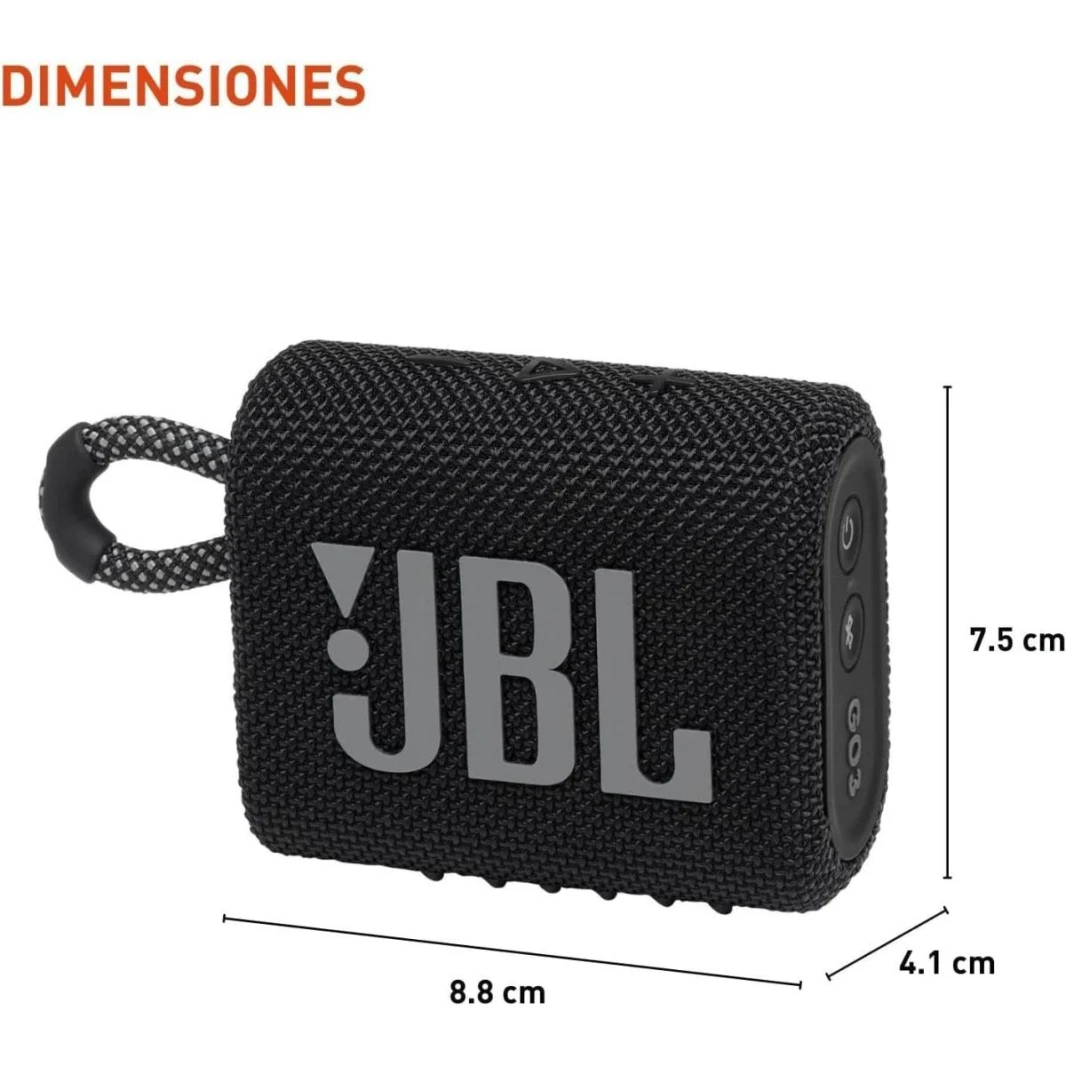 JBL Go 3 سماعة بلوتوث لاسلكية محمولة مقاومة للماء تعمل حتى 5 ساعات مقاومة للغبار IP67 مكبر صوت خارجي صغير الحجم للغاية