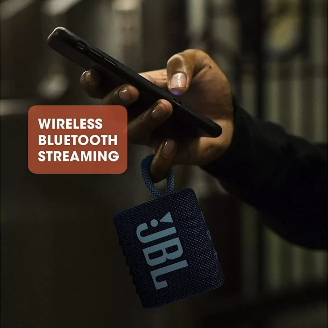 JBL Go 3 سماعة بلوتوث لاسلكية محمولة مقاومة للماء تعمل حتى 5 ساعات مقاومة للغبار IP67 مكبر صوت خارجي صغير الحجم للغاية
