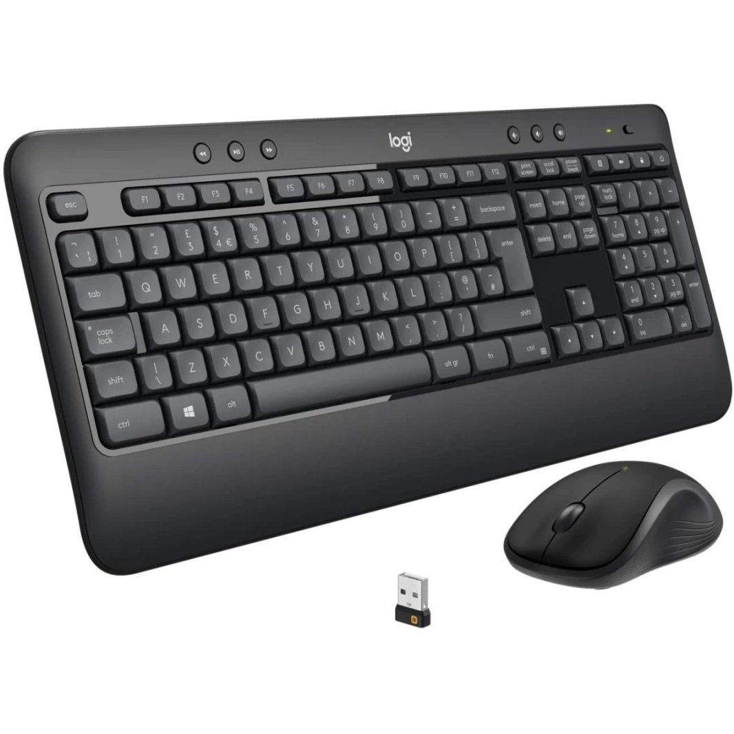 لوحة مفاتيح وماوس لاسلكيان Logitech MK540 مع مستقبل USB موحد، تخطيط عربي/إنجليزي