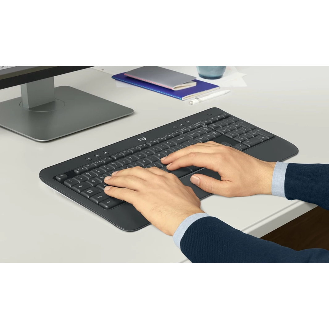 لوحة مفاتيح وماوس لاسلكيان Logitech MK540 مع مستقبل USB موحد، تخطيط عربي/إنجليزي